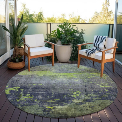 Maeel Green Washable Indoor-Outdoor Rug