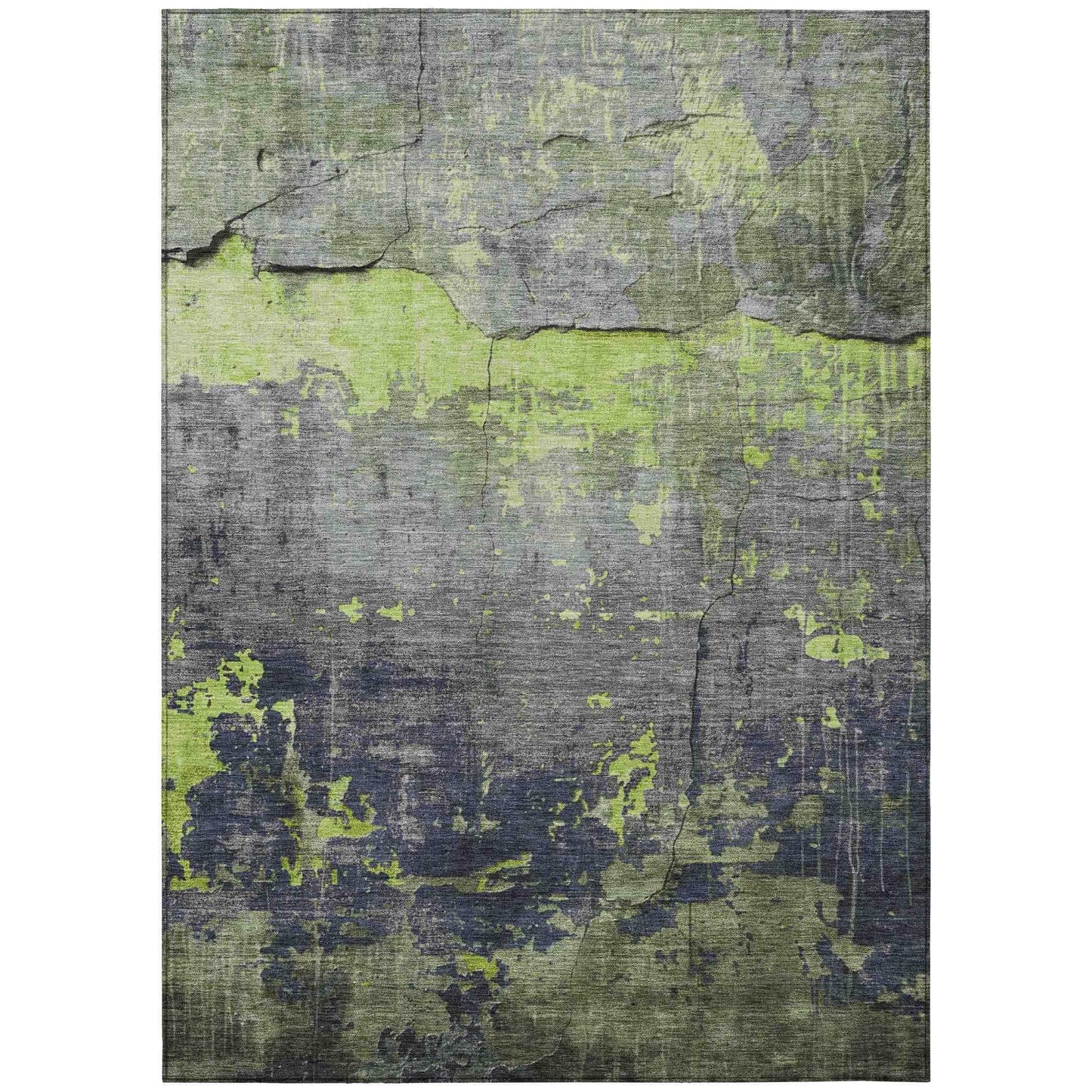 Maeel Green Washable Indoor-Outdoor Rug