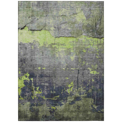 Maeel Green Washable Indoor-Outdoor Rug