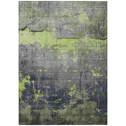 Maeel Green Washable Indoor-Outdoor Rug