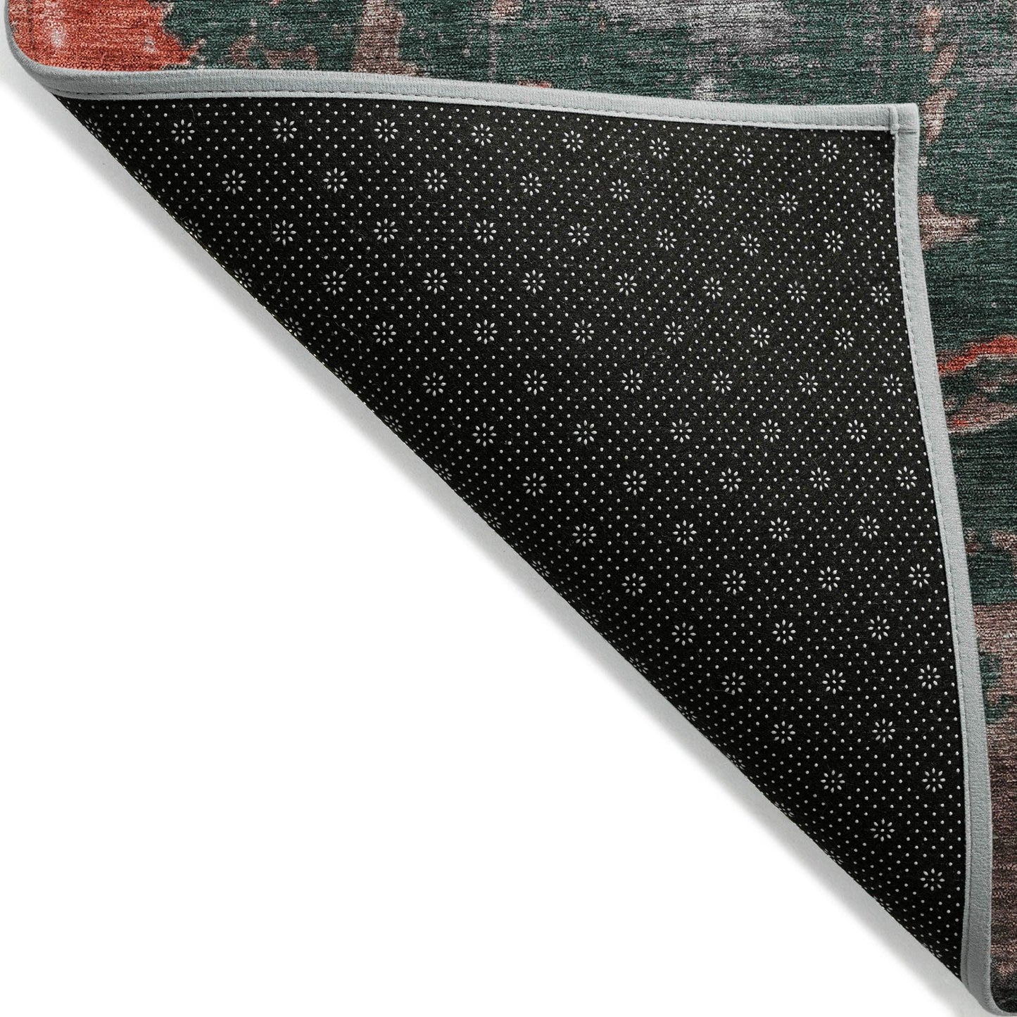 Maeel Orange Washable Indoor-Outdoor Rug