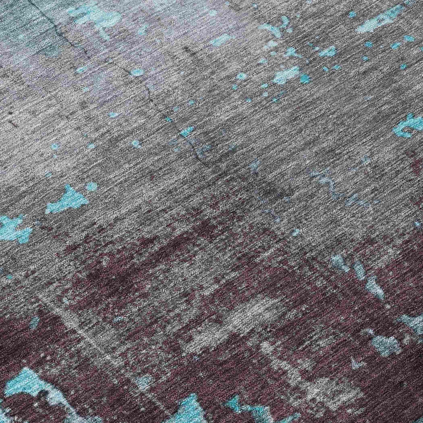 Maeel Teal Washable Indoor-Outdoor Rug