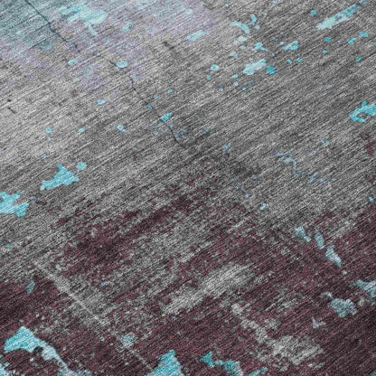 Maeel Teal Washable Indoor-Outdoor Rug