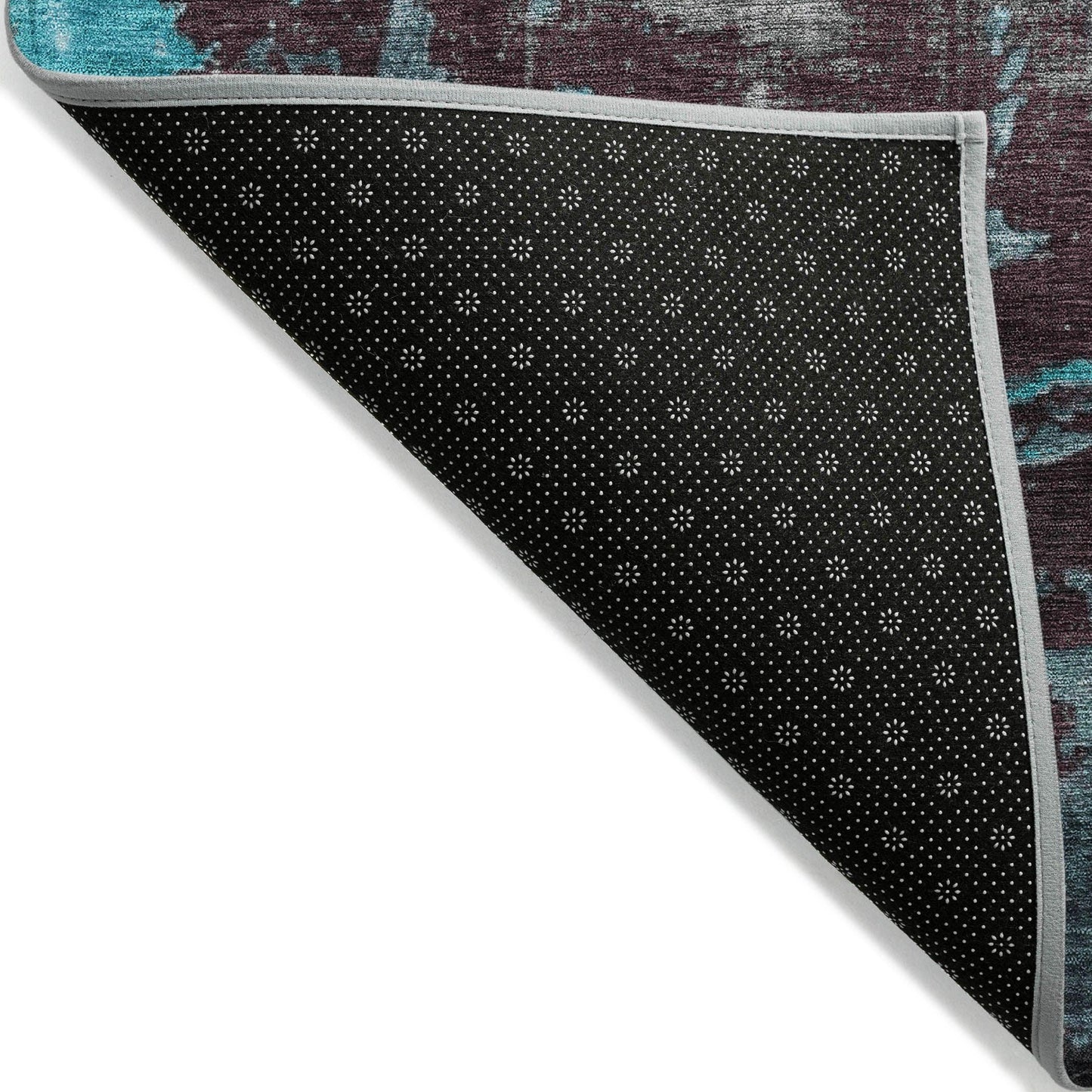 Maeel Teal Washable Indoor-Outdoor Rug