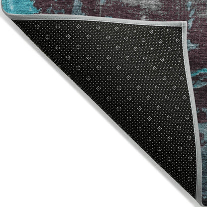 Maeel Teal Washable Indoor-Outdoor Rug