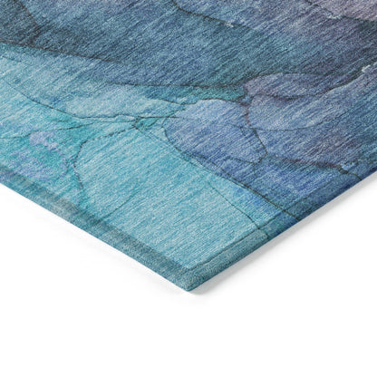 Maeira Blue Washable Indoor-Outdoor Rug