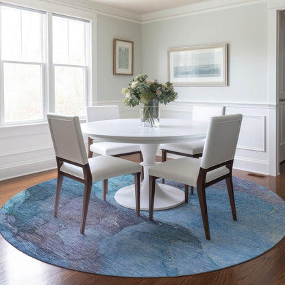 Maeira Blue Washable Indoor-Outdoor Rug