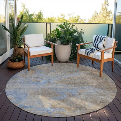 Maeira Brown Washable Indoor-Outdoor Rug