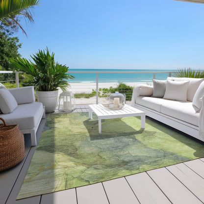 Maeira Green Washable Indoor-Outdoor Rug