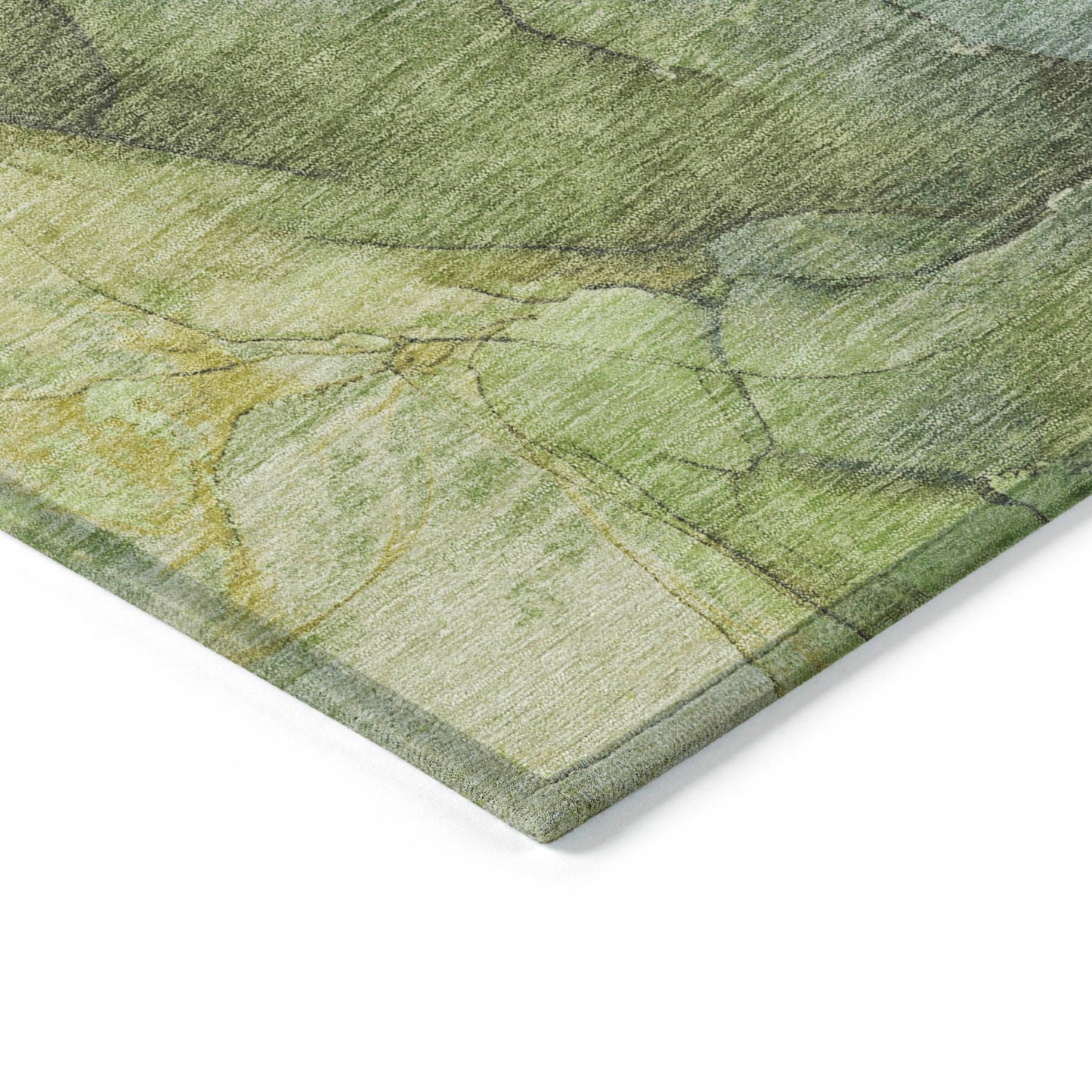 Maeira Green Washable Indoor-Outdoor Rug