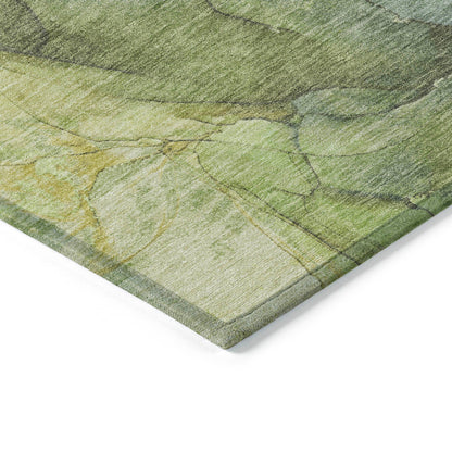 Maeira Green Washable Indoor-Outdoor Rug