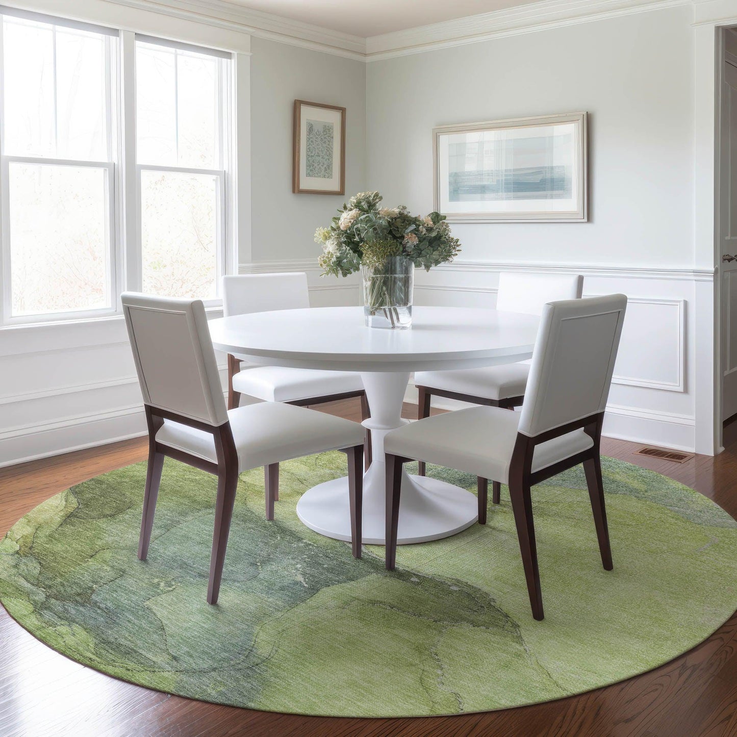 Maeira Green Washable Indoor-Outdoor Rug