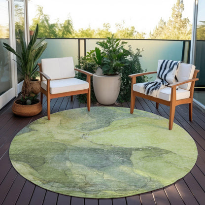 Maeira Green Washable Indoor-Outdoor Rug