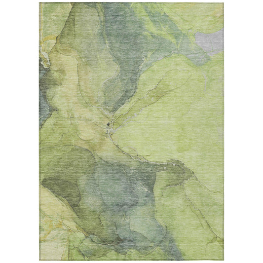 Maeira Green Washable Indoor-Outdoor Rug
