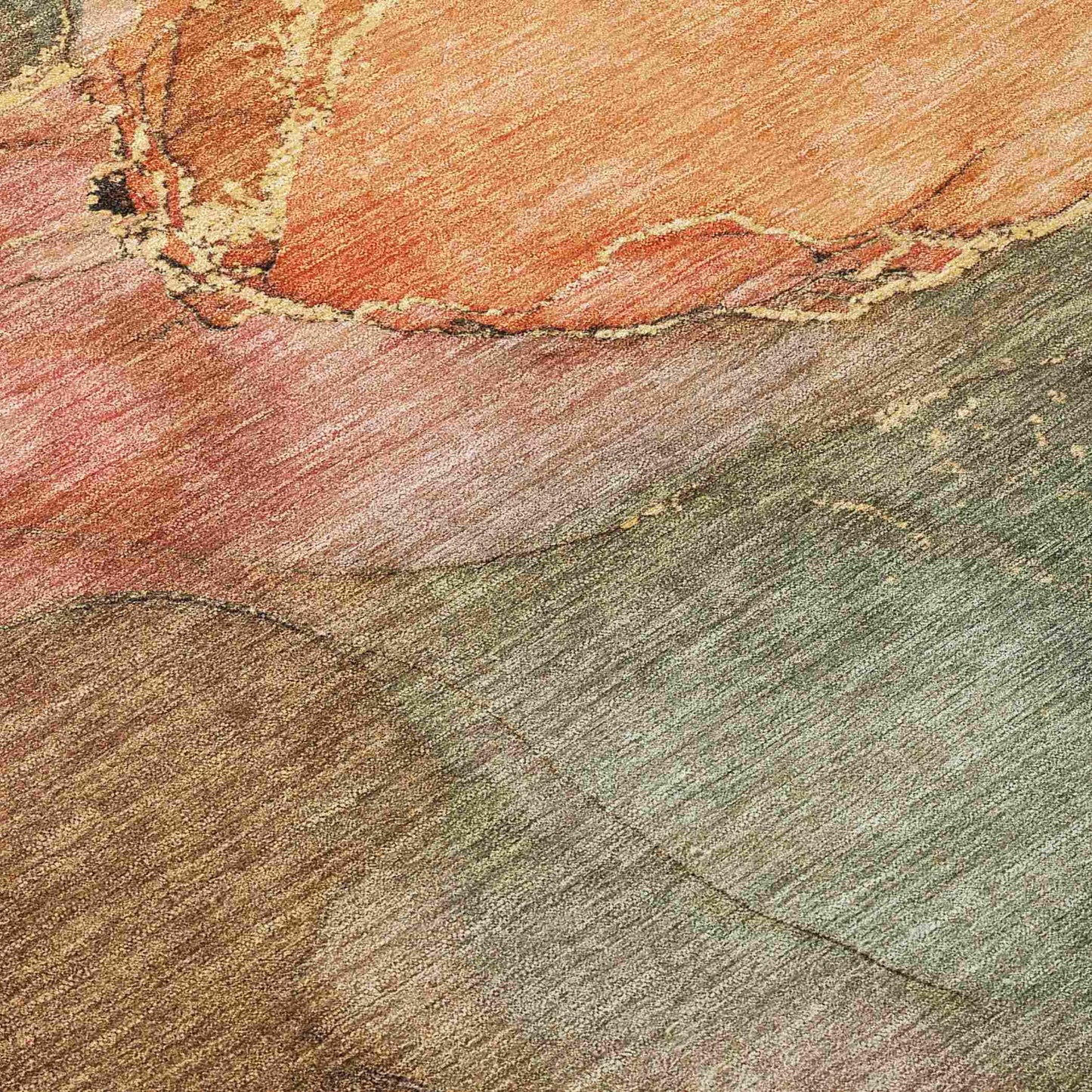 Maeira Orange Washable Indoor-Outdoor Rug