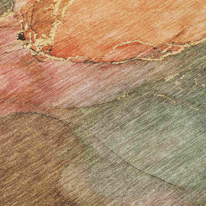 Maeira Orange Washable Indoor-Outdoor Rug