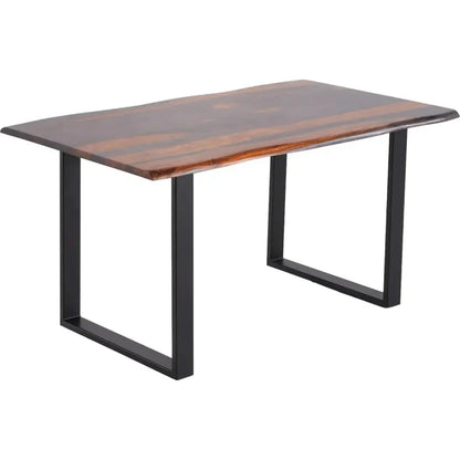 Maelira Iron Base Rectangular Dining Table-Dining Tables-LOOMLAN-LOOMLAN