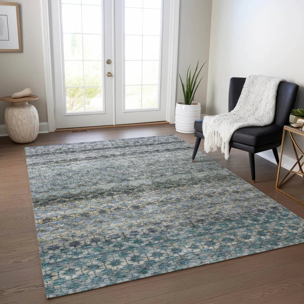 Maelis Blue Washable Indoor - Outdoor Rug - LOOMLAN - LOOMLAN Rugs - Outdoor Rugs