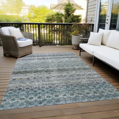 Maelis Blue Washable Indoor - Outdoor Rug - LOOMLAN - LOOMLAN Rugs - Outdoor Rugs