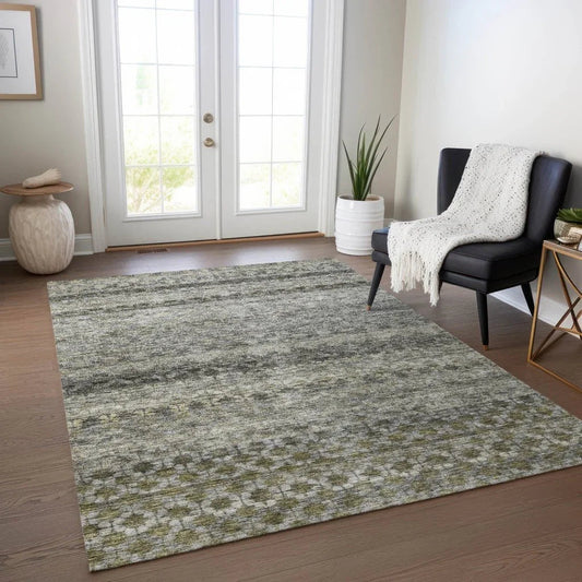 Maelis Gray Washable Indoor - Outdoor Rug - LOOMLAN - LOOMLAN Rugs - Outdoor Rugs