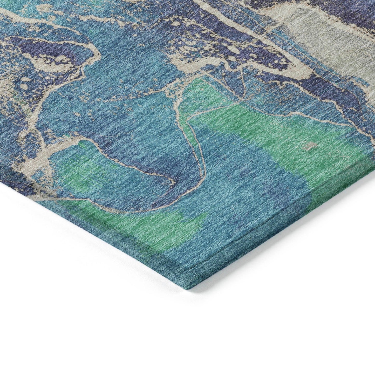 Maeon Blue Washable Indoor-Outdoor Rug