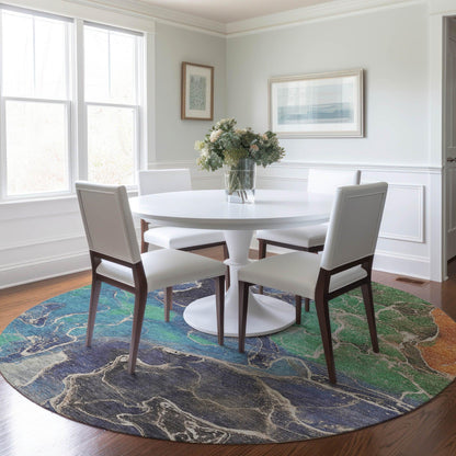 Maeon Blue Washable Indoor-Outdoor Rug