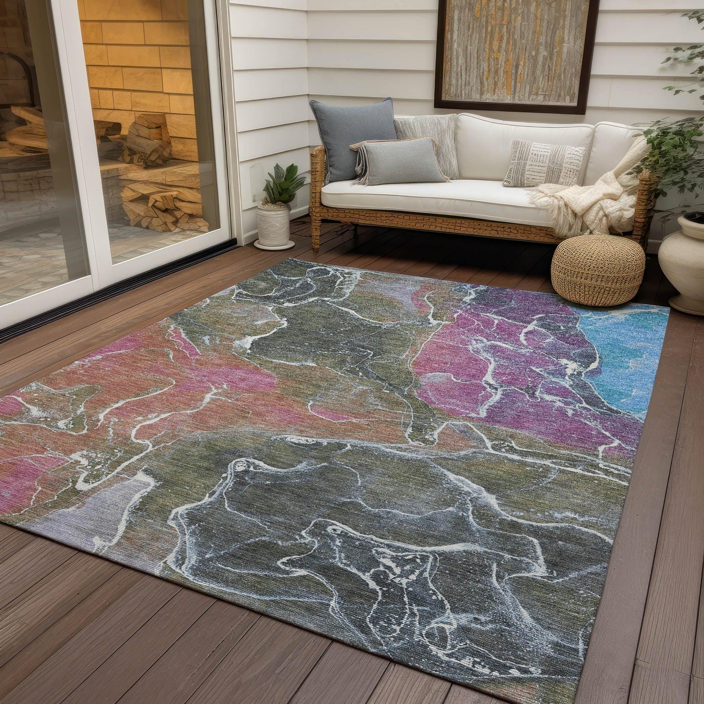 Maeon Brown Washable Indoor-Outdoor Rug