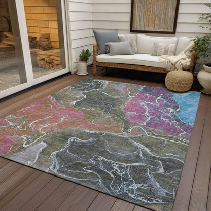 Maeon Brown Washable Indoor-Outdoor Rug