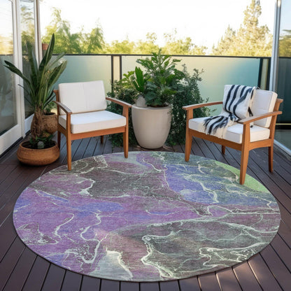 Maeon Purple Washable Indoor-Outdoor Rug