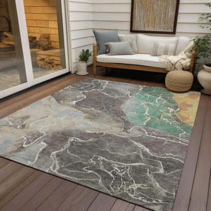 Maeon Taupe Washable Indoor-Outdoor Rug