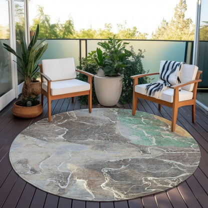 Maeon Taupe Washable Indoor-Outdoor Rug