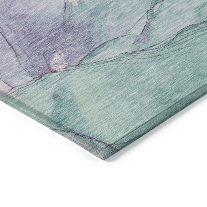 Maeora Blue Washable Indoor-Outdoor Rug