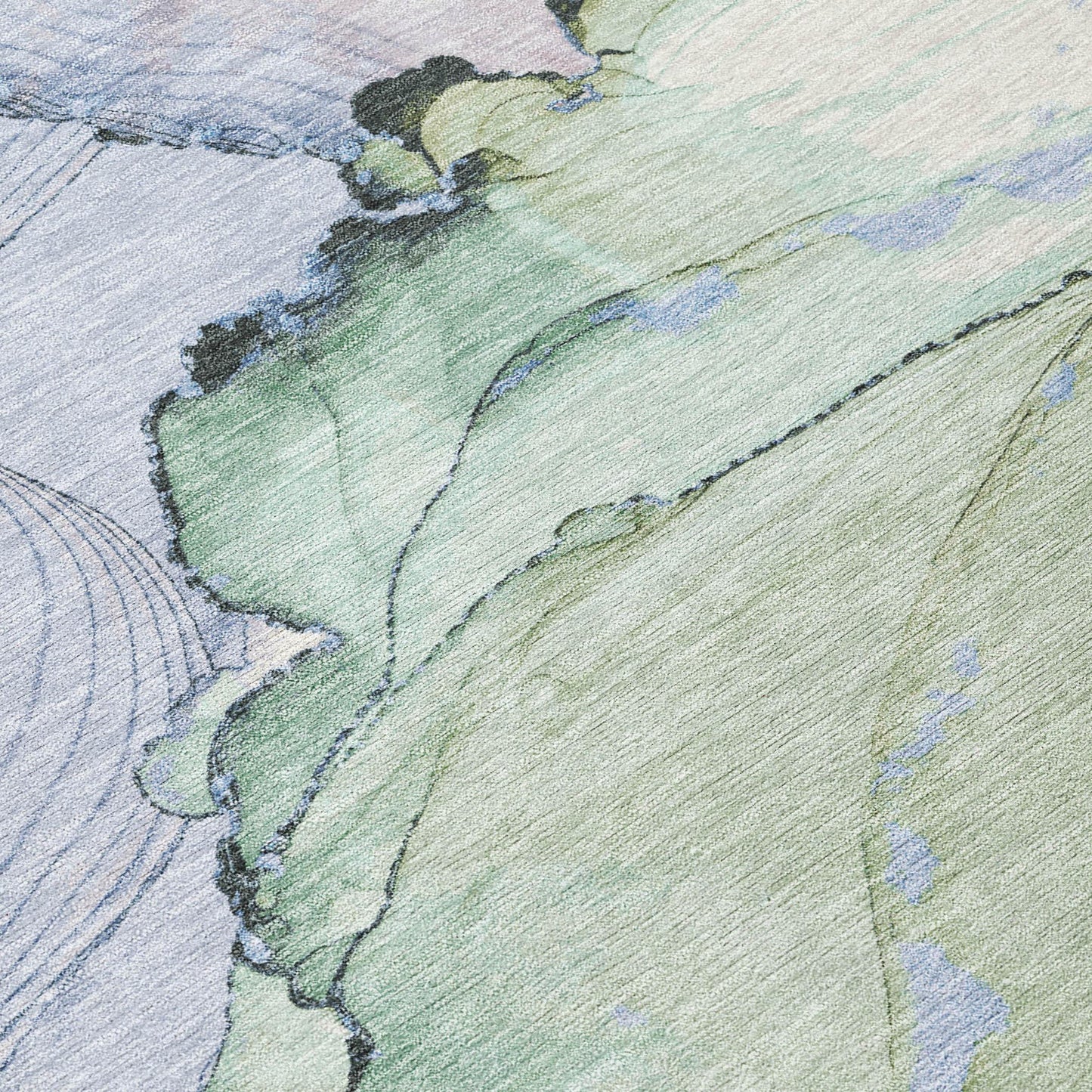 Maeora Green Washable Indoor-Outdoor Rug