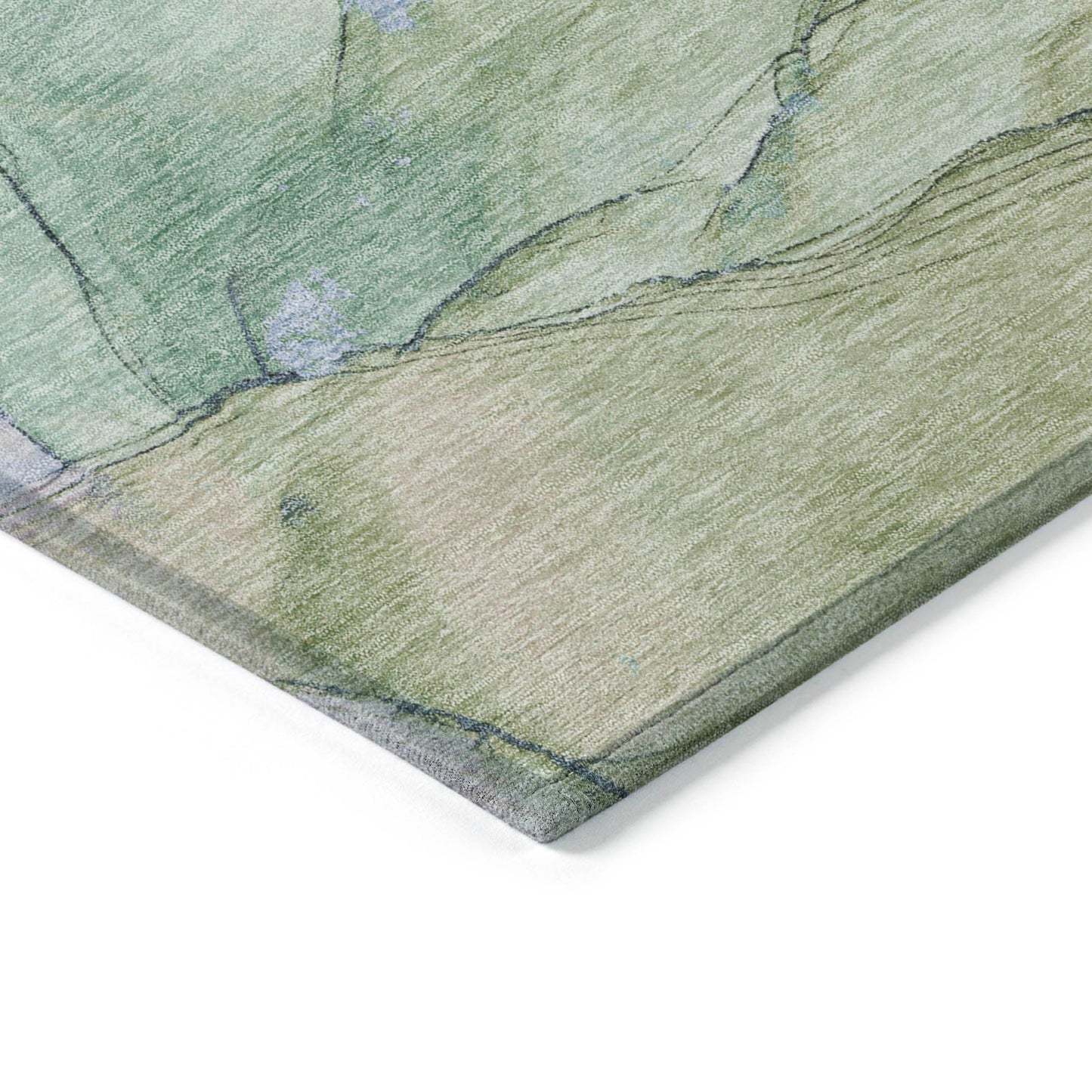 Maeora Green Washable Indoor-Outdoor Rug