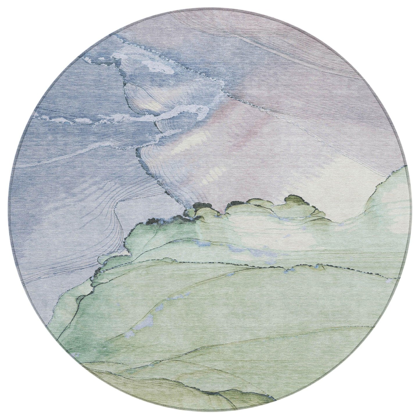 Maeora Green Washable Indoor-Outdoor Rug