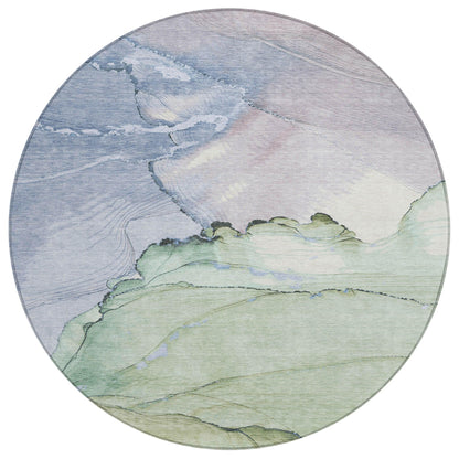 Maeora Green Washable Indoor-Outdoor Rug