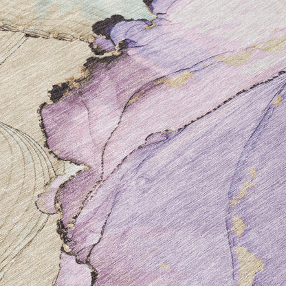 Maeora Purple Washable Indoor-Outdoor Rug