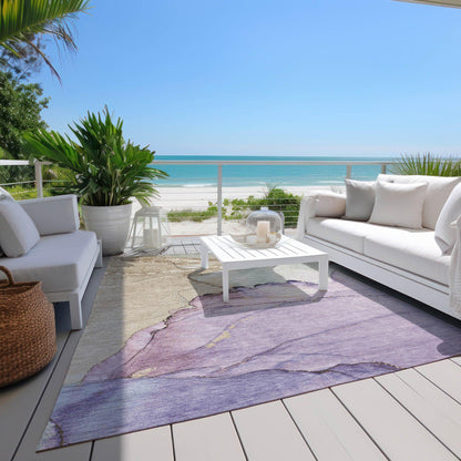 Maeora Purple Washable Indoor-Outdoor Rug