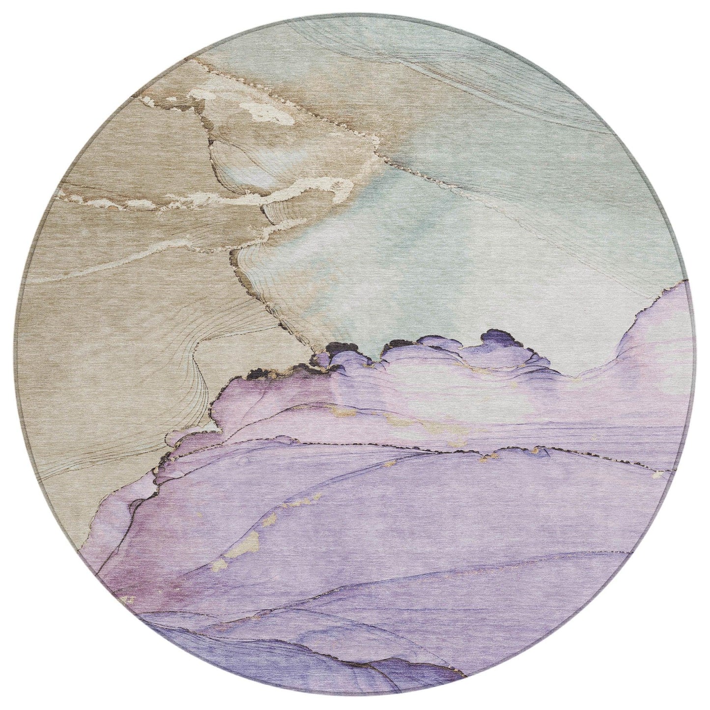 Maeora Purple Washable Indoor-Outdoor Rug