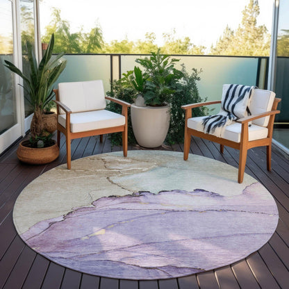 Maeora Purple Washable Indoor-Outdoor Rug
