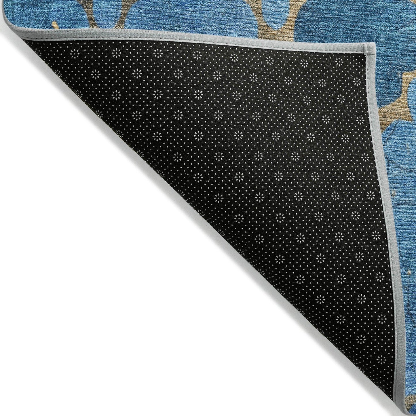 Maeoril Blue Washable Indoor-Outdoor Rug