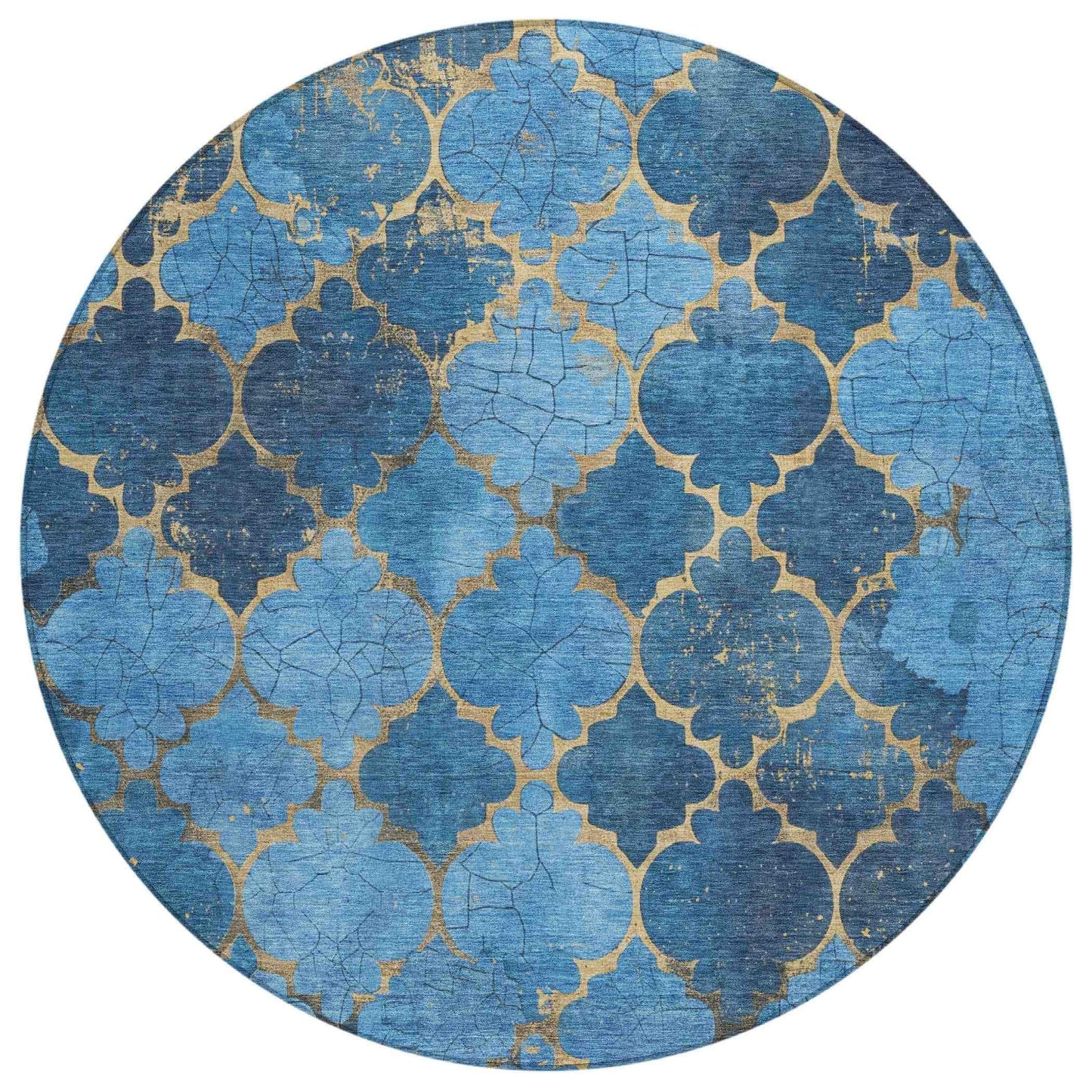 Maeoril Blue Washable Indoor-Outdoor Rug