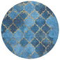 Maeoril Blue Washable Indoor-Outdoor Rug