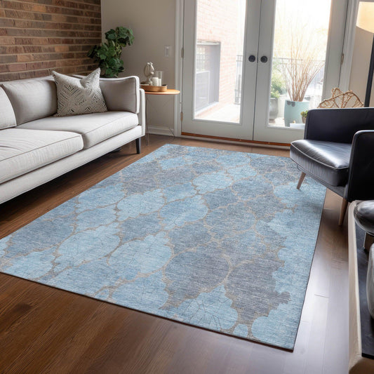 Maeoril Denim Washable Indoor-Outdoor Rug