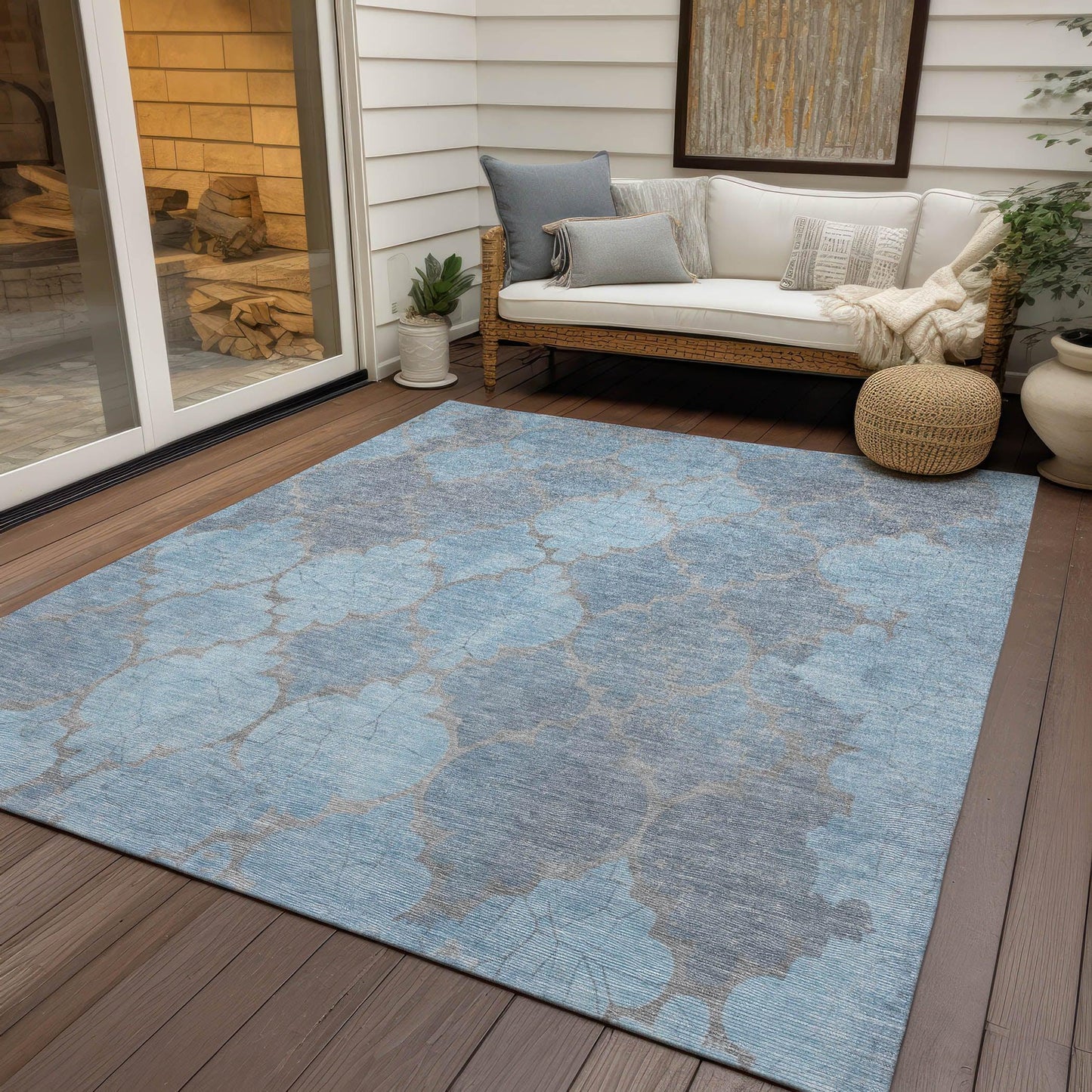 Maeoril Denim Washable Indoor-Outdoor Rug