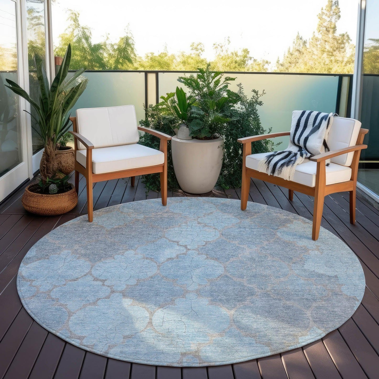 Maeoril Denim Washable Indoor-Outdoor Rug