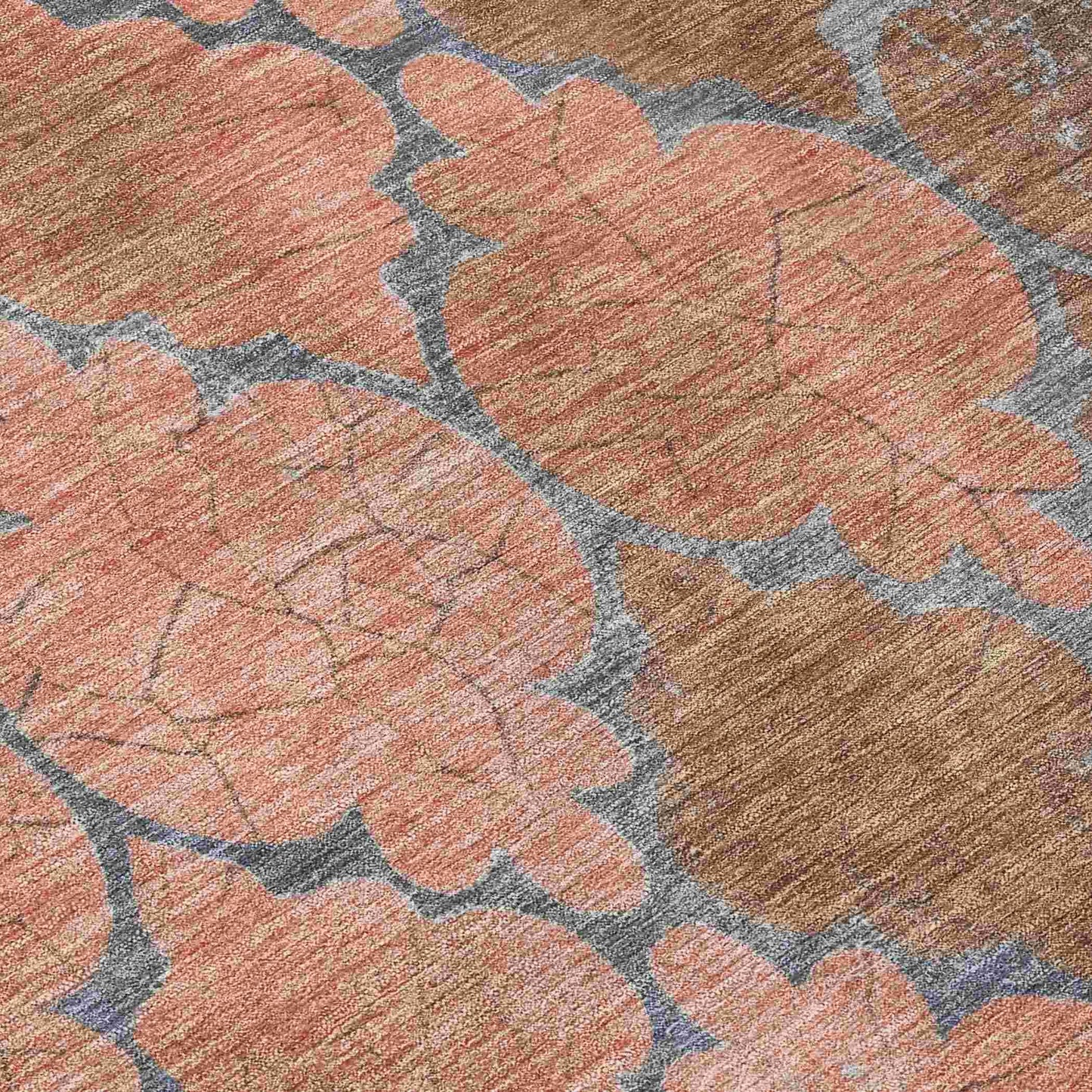 Maeoril Orange Washable Indoor-Outdoor Rug