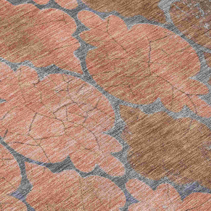 Maeoril Orange Washable Indoor-Outdoor Rug