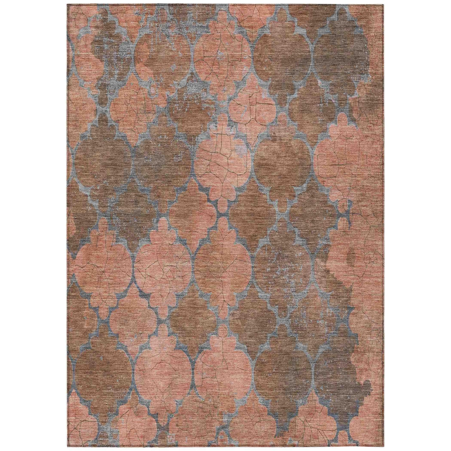 Maeoril Orange Washable Indoor-Outdoor Rug