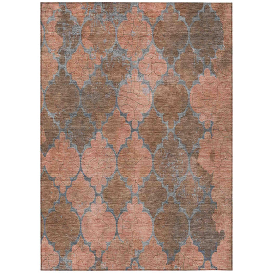 Maeoril Orange Washable Indoor-Outdoor Rug